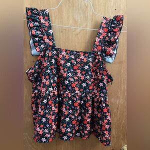 SHEIN Black Floral Tank Top